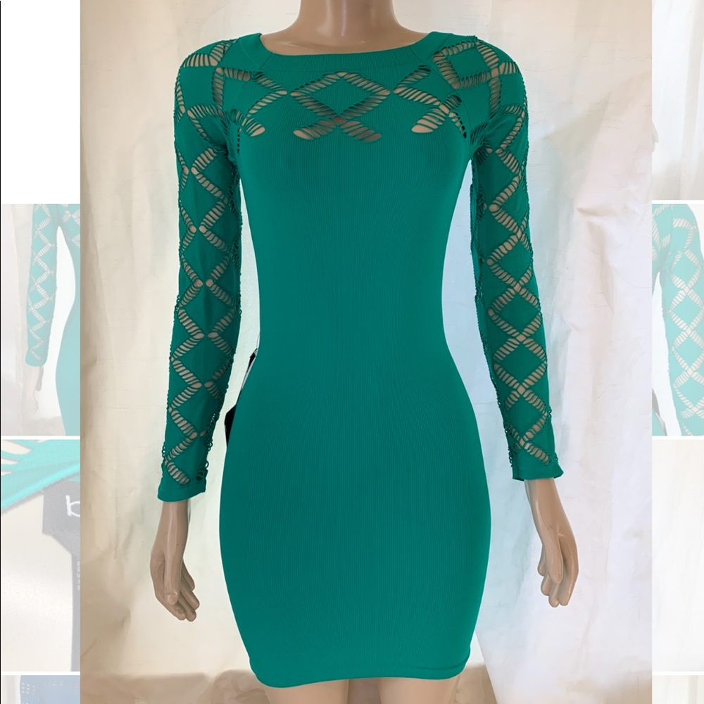 💥SOLD💥Teal Bebe Bodycon Dress 👗 NWT